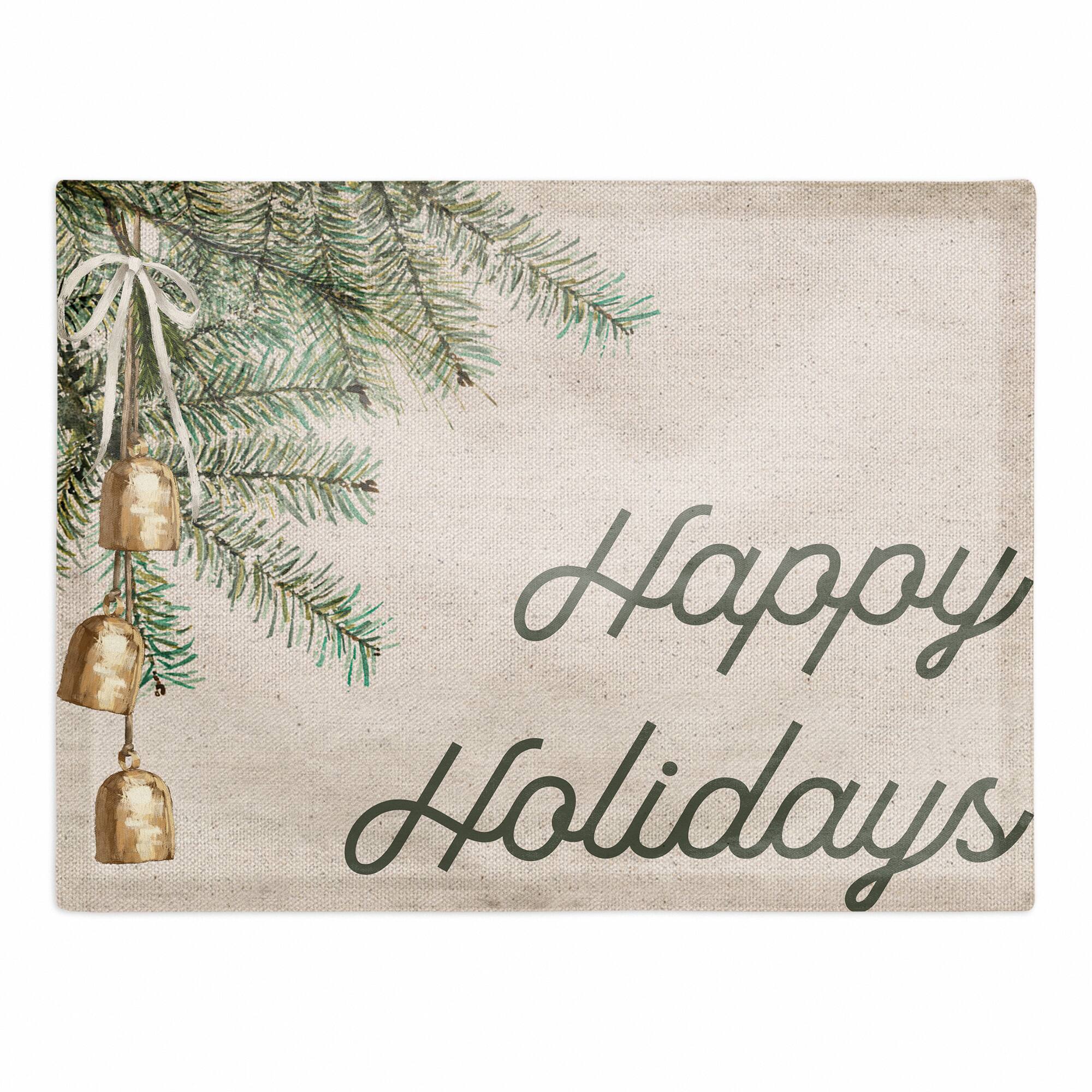 Happy Holidays 14" x 18" Cotton Twill Placemat